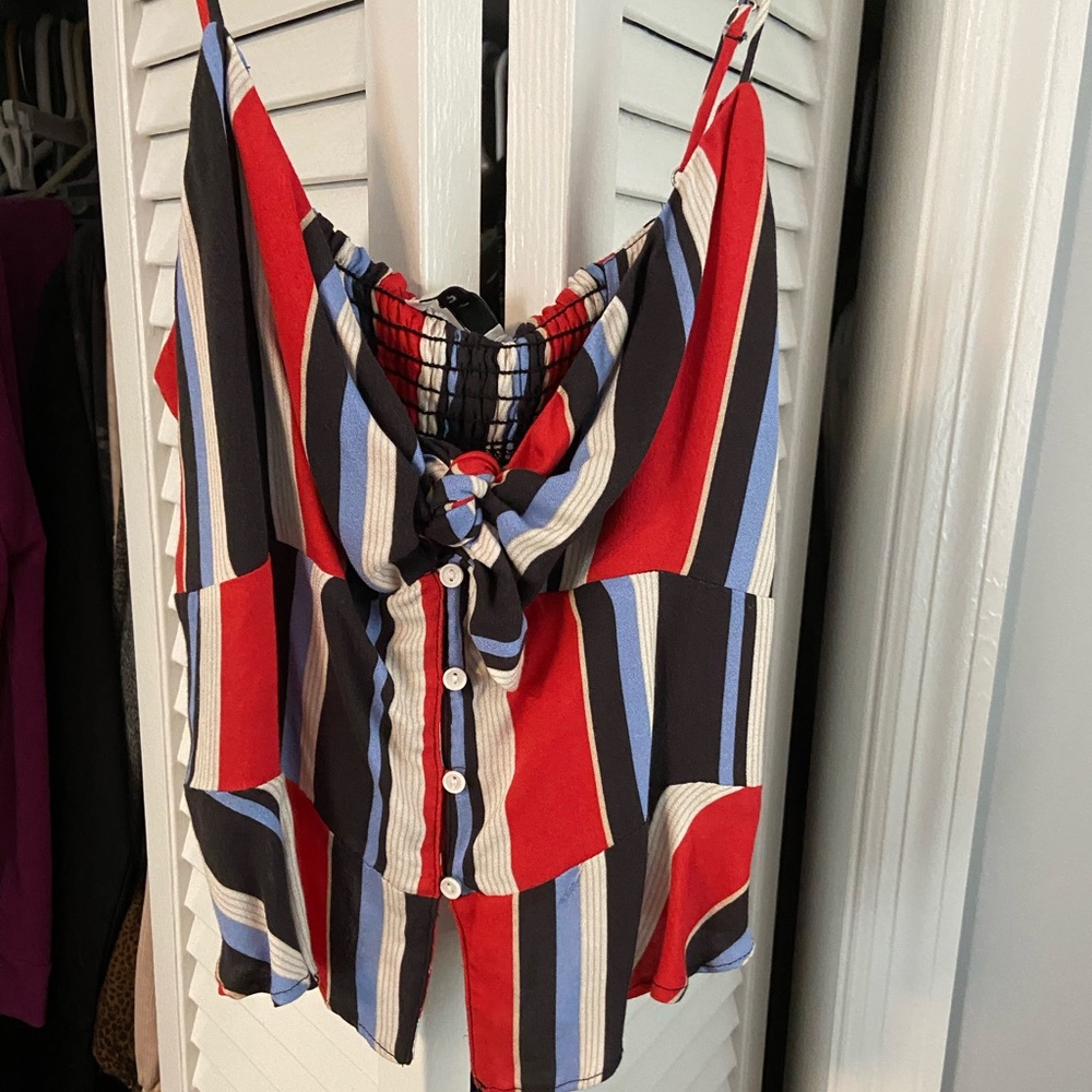 Red, white, and blue top